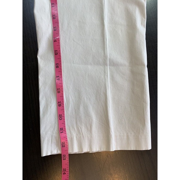 J McLaughlin Pants Women's 12 Cotton‎ Stretch Cropped Chino Khaki Stretch Preppy - Picture 10 of 11